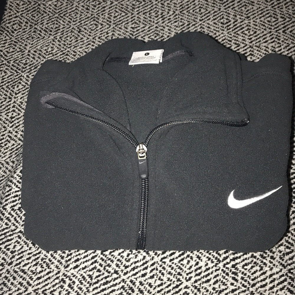 Nike gray fuzzy fleece sweater.